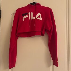 Fila Red Cropped Hoodie